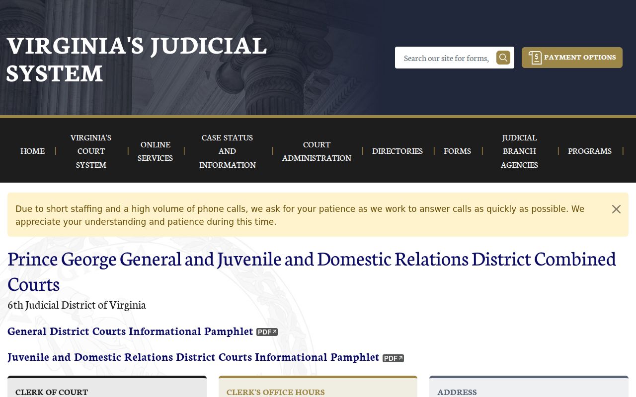 Prince George County bench warrants: combined General District and JDR Court information