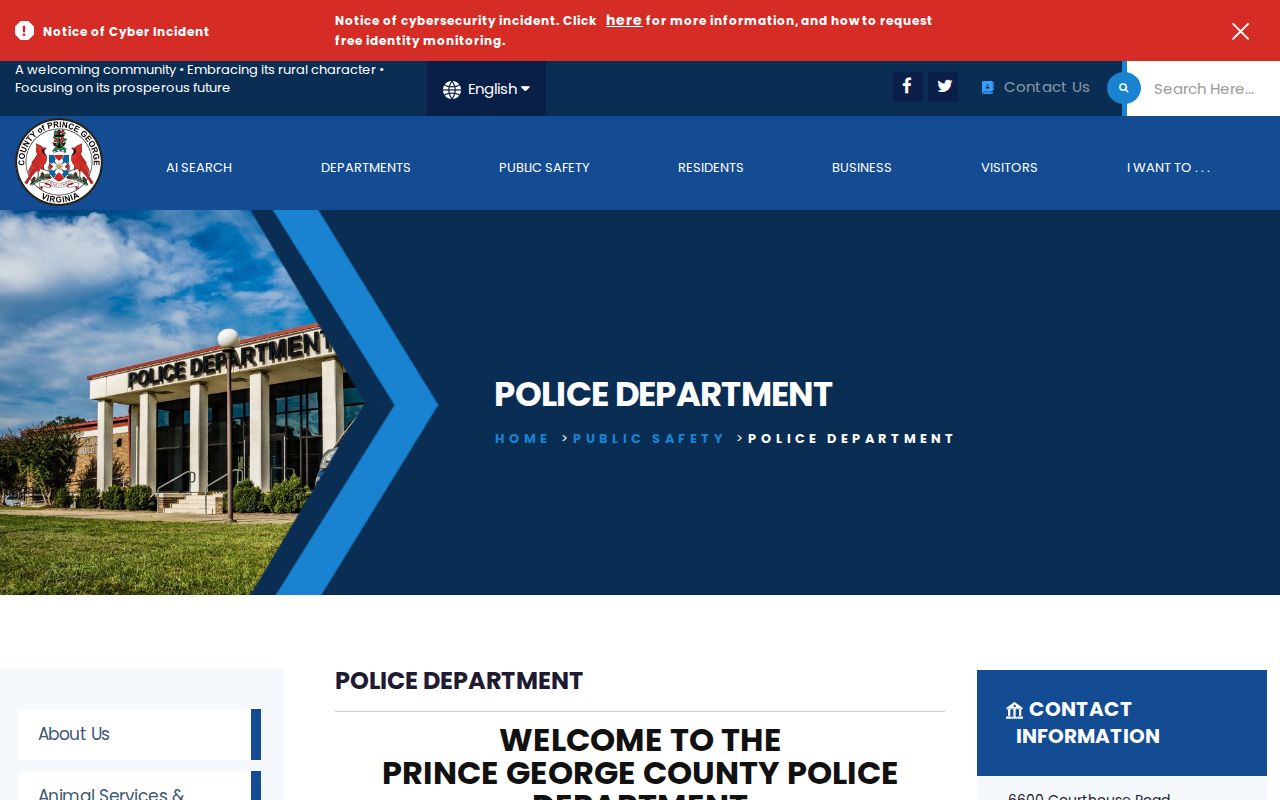 Prince George County arrest warrants: County Police Department public contact page