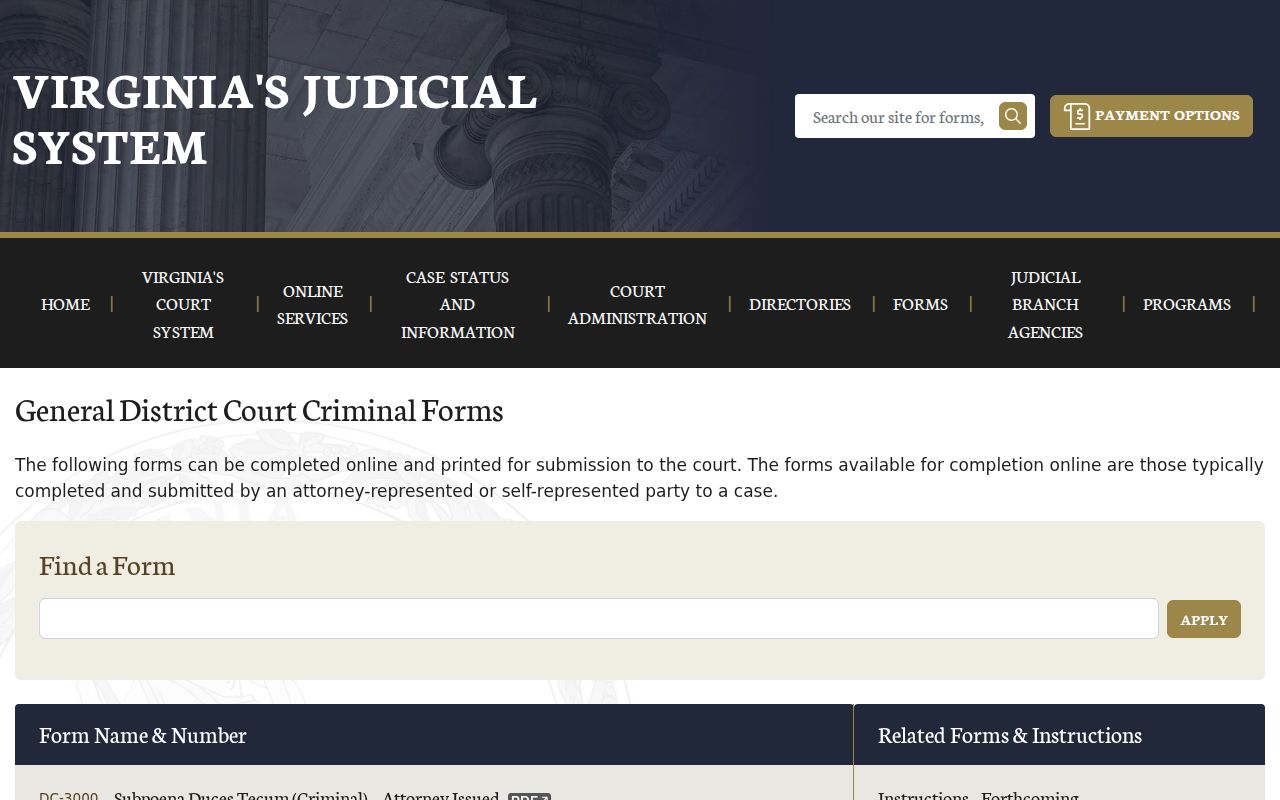 Prince George County arrest warrants: official Virginia criminal form index
